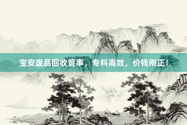 宝安废品回收管事，专科高效，价钱刚正！
