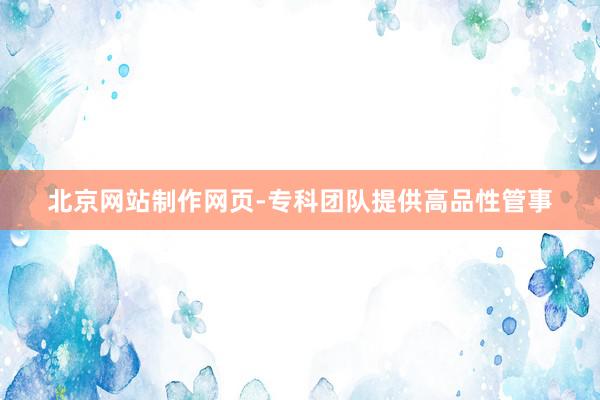 北京网站制作网页-专科团队提供高品性管事