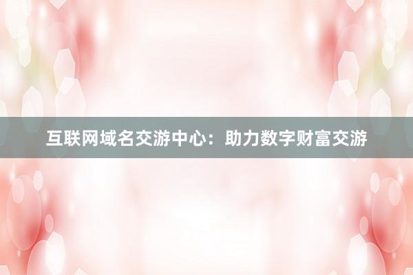 互联网域名交游中心：助力数字财富交游